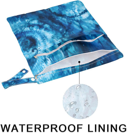 2 Set Peace Sign Wet Dry Bags for Baby Cloth Diapers Waterproof Storage Bag for Travel,Beach,Pool,Daycare,Stroller,Gym,Laundry,Dirty Clothes,Swimsuits & Wet Clothes, Peace Wet Bag