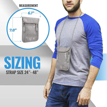Money Belt with RFID For Men & Women, Hidden Passport Holder for Travel, 2 Compartment Travel Fanny Pack for Women Anti Theft