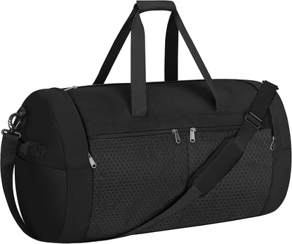 120L Foldable Travel Duffel Bag for Men Women, Extra Large Collapsible Duffle Bag with Shoe Compartment, Waterproof Carry On Weekend Bag for Traveling, Overnight(Black)