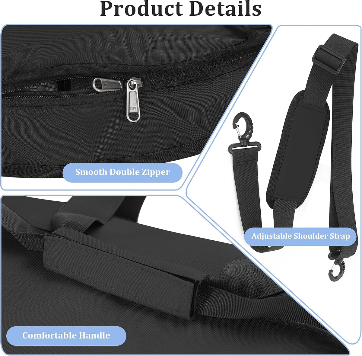 120L Foldable Travel Duffel Bag for Men Women, Extra Large Collapsible Duffle Bag with Shoe Compartment, Waterproof Carry On Weekend Bag for Traveling, Overnight(Black)