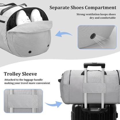 120L Foldable Travel Duffel Bag for Men Women, Extra Large Collapsible Duffle Bag with Shoe Compartment, Waterproof Carry On Weekend Bag for Traveling, Overnight(Black)