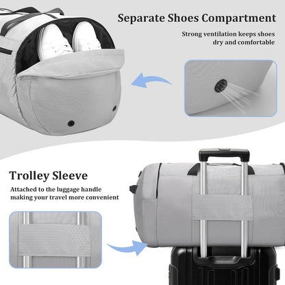 120L Foldable Travel Duffel Bag for Men Women, Extra Large Collapsible Duffle Bag with Shoe Compartment, Waterproof Carry On Weekend Bag for Traveling, Overnight(Black)
