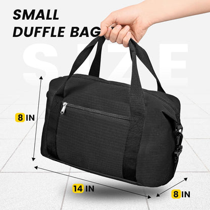 Small Gym Bag - 18 Inches Duffle Bag for Travel Lightweight Duffel Bag for Men Women Personal Item Bag Weekender Bag for Travel Sports Gym - Black