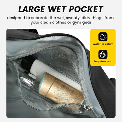 Small Gym Bag - 18 Inches Duffle Bag for Travel Lightweight Duffel Bag for Men Women Personal Item Bag Weekender Bag for Travel Sports Gym - Black