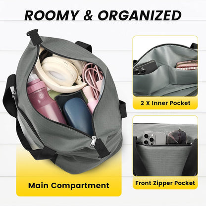Small Gym Bag - 18 Inches Duffle Bag for Travel Lightweight Duffel Bag for Men Women Personal Item Bag Weekender Bag for Travel Sports Gym - Black