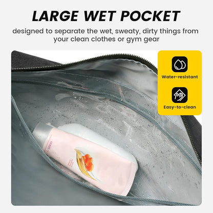 Small Gym Bag - 18 Inches Duffle Bag for Travel Lightweight Duffel Bag for Men Women Personal Item Bag Weekender Bag for Travel Sports Gym - Black