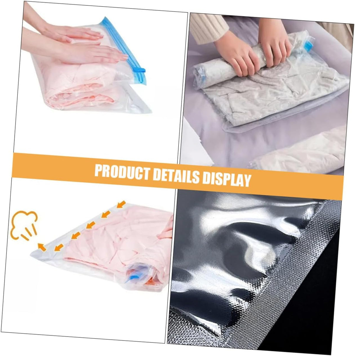 CALLARON 12pcs Vacuum Storage Bags for Travel Clothes Organizer, Roll-up Airtight Compression Bags, Pa+pe Material, Space-saving Packing Pouches for Suitcases