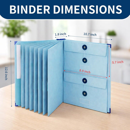 Document Organizer Important Portfolio Binder Record Holder in Case I Die Folder for Passport Travel Family Planner Coupon with Labels Folio Estate Planning Bill Pockets Notebook Wedding File (Blue)