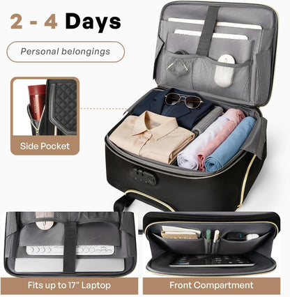 Rolling Laptop Bag Women, Rolling Briefcase for Women for Work, 17 Inch Computer Bag with Wheels, Fashion Flap Laptop Bag With Wheels for Work Business, TSA Friendly Design, Pink