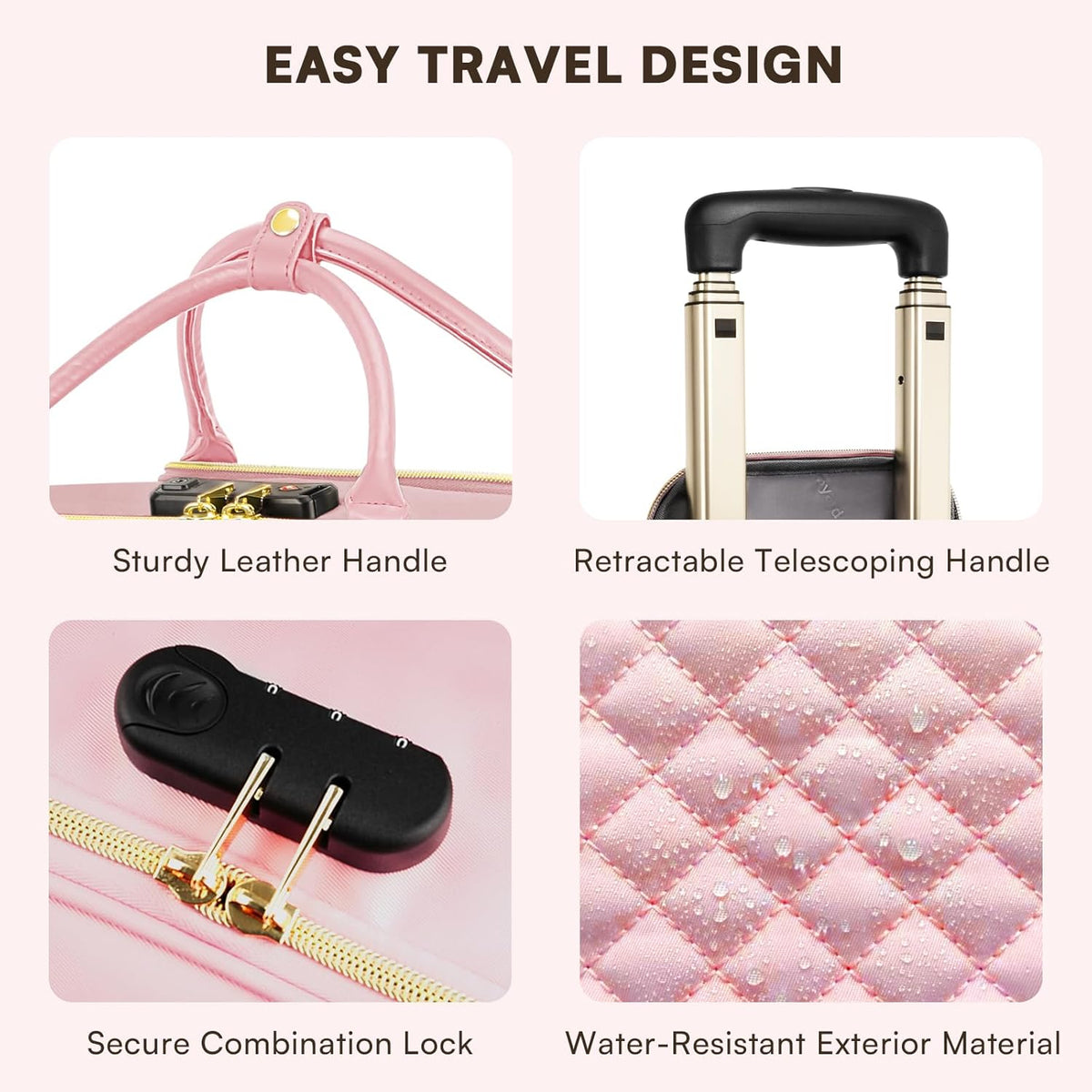 Rolling Laptop Bag Women, Rolling Briefcase for Women for Work, 17 Inch Computer Bag with Wheels, Fashion Flap Laptop Bag With Wheels for Work Business, TSA Friendly Design, Pink