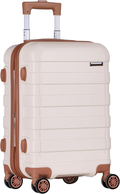 21" Expandable Luggage Spinner Suitcase Carry-On Luggage Hard Shell Built-In TSA lock, 4-Wheel Spinner Travel Suitcase Bag(blue)