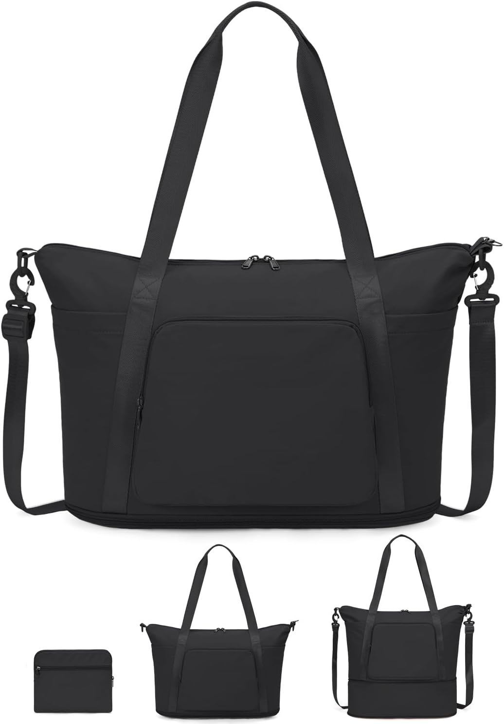 Foldable Expandable Personal Item Travel Bag for Women Carry On | 18x14x8 inches, Frontier Airline Underseat Fit, Weekend Getaways