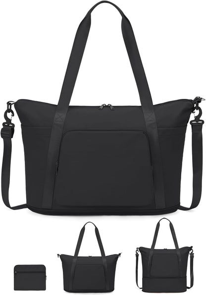 Foldable Expandable Personal Item Travel Bag for Women Carry On | 18x14x8 inches, Frontier Airline Underseat Fit, Weekend Getaways