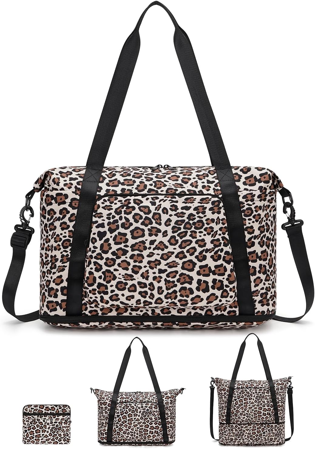 Foldable Expandable Personal Item Travel Bag for Women Carry On | 18x14x8 inches, Frontier Airline Underseat Fit, Weekend Getaways
