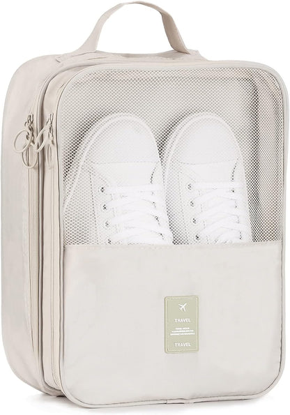 Travel Shoe Bag Holds 3 Pair of Shoes, Hezelf Shoe Storage Pouch for Travel and Daily Use, Travel Suitcase Shoe Organizer, Waterproof