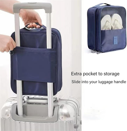 Travel Shoe Bag Holds 3 Pair of Shoes, Hezelf Shoe Storage Pouch for Travel and Daily Use, Travel Suitcase Shoe Organizer, Waterproof