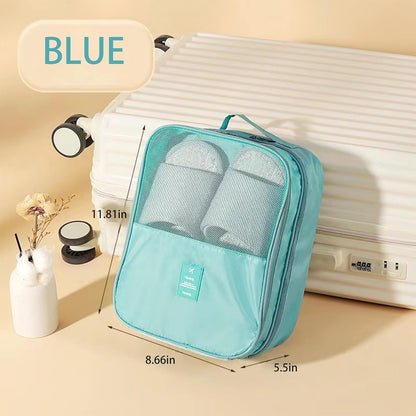 Travel Shoe Bag Holds 3 Pair of Shoes, Hezelf Shoe Storage Pouch for Travel and Daily Use, Travel Suitcase Shoe Organizer, Waterproof