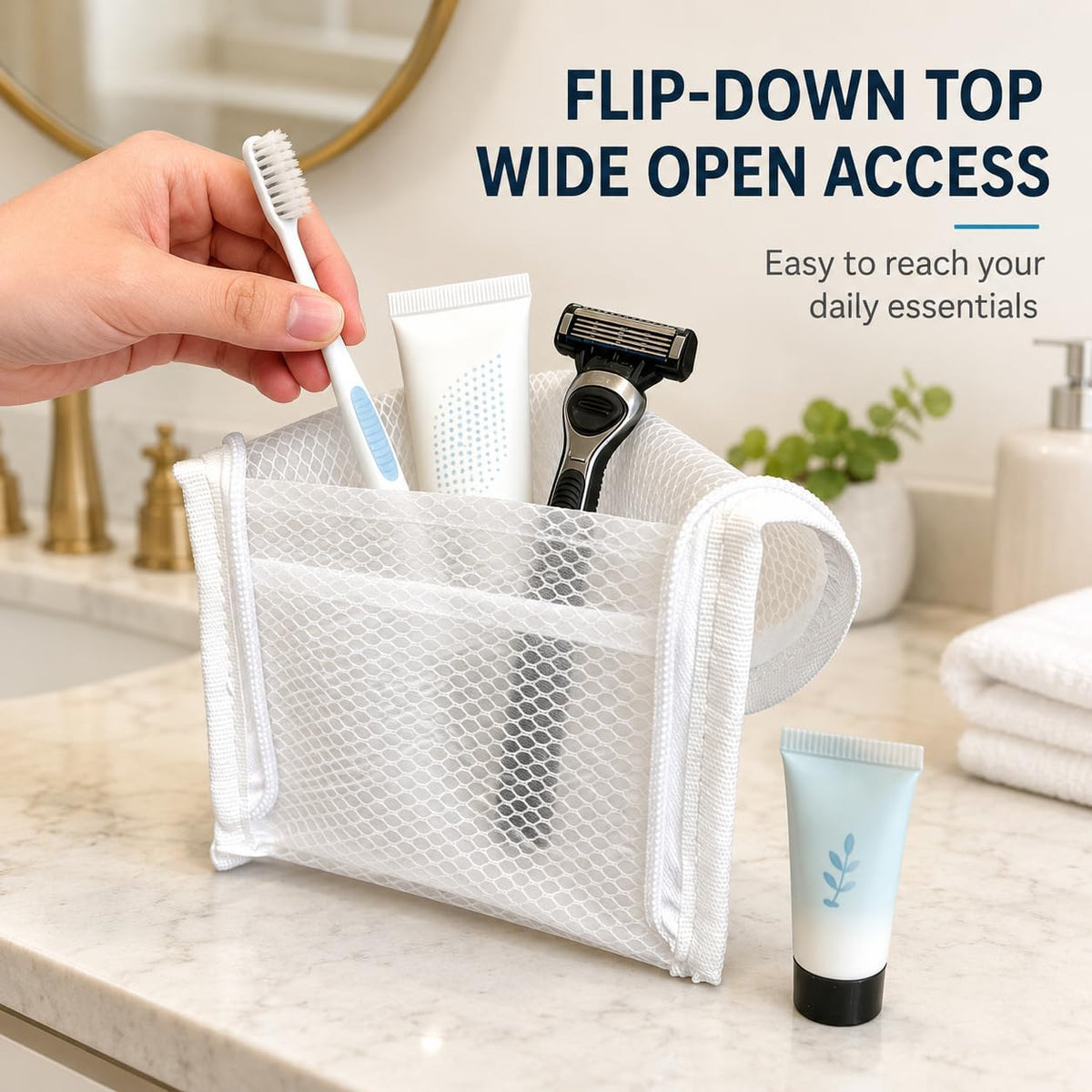 2-Pack Standing Travel Toiletry Bag Set, Waterproof PVC Hanging Cosmetic Organizer Pouches, Foldable Vertical Wash Bags for Toothbrush, Razor, Makeup, and Skincare（Gray & Pink）