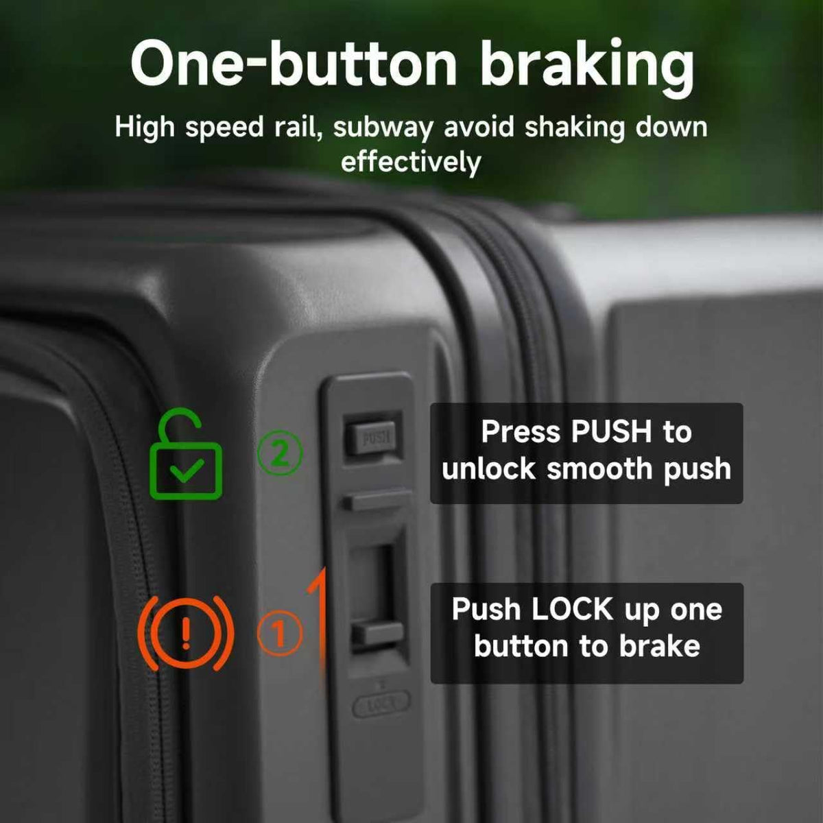 Expandable 20 Inch Carry On Luggage with Mute Brake Wheels Airline Approved Hard Shell Suitcases with Front Pocket Top Opening Luggage with TSA Lock for Short Business Travel, Black