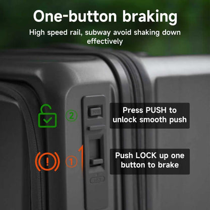 Expandable 20 Inch Carry On Luggage with Mute Brake Wheels Airline Approved Hard Shell Suitcases with Front Pocket Top Opening Luggage with TSA Lock for Short Business Travel, Black