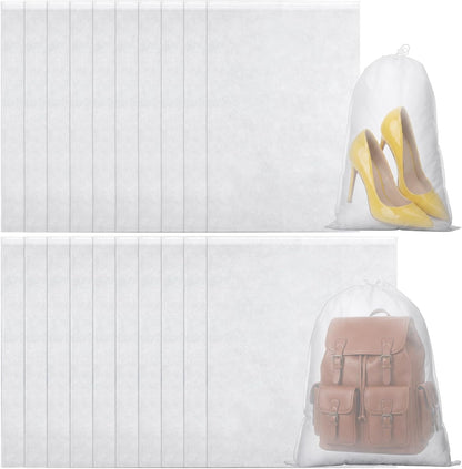 120 Pack Dust Bags for Handbags Drawstring Dust Proof Purse Storage Bag, 16 Inch 13 Inch Eco Friendly Travel Shoe Bag Storage Bags, Non Woven Breathable Fabric Shoes Pouch for Clean Tidy