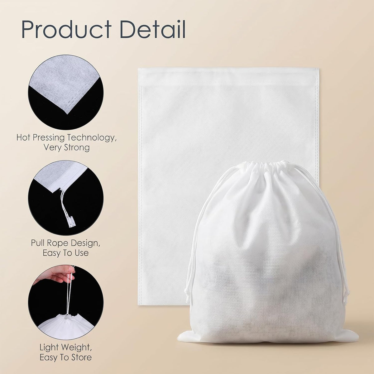 120 Pack Dust Bags for Handbags Drawstring Dust Proof Purse Storage Bag, 16 Inch 13 Inch Eco Friendly Travel Shoe Bag Storage Bags, Non Woven Breathable Fabric Shoes Pouch for Clean Tidy