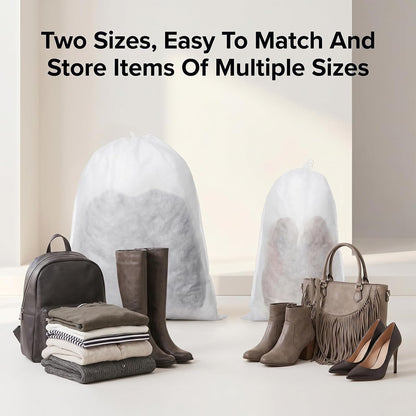 120 Pack Dust Bags for Handbags Drawstring Dust Proof Purse Storage Bag, 16 Inch 13 Inch Eco Friendly Travel Shoe Bag Storage Bags, Non Woven Breathable Fabric Shoes Pouch for Clean Tidy