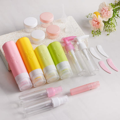 INSFIT 23 Pack Travel Bottles for Toiletries, TSA Approved Silicone Travel Size Toiletries with Toiletry Bag, BPA Free Leak Proof Refillable Travel Essentials for Liquids Shampoo Conditioner Lotion