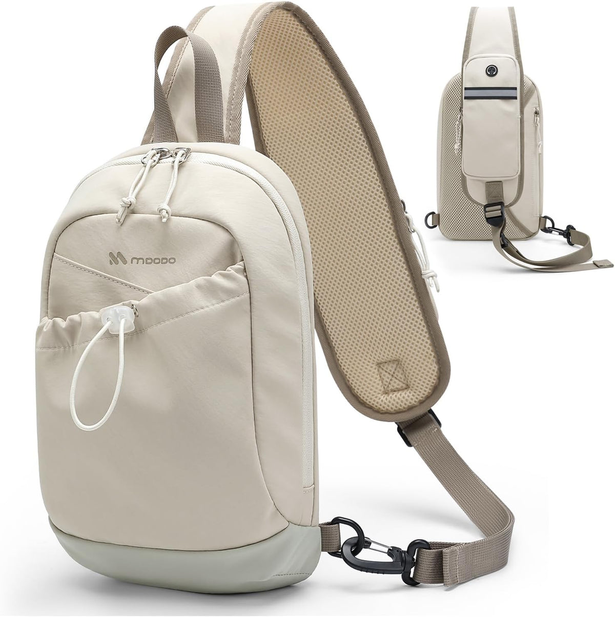 Sling Bag for Women Men, Lightweight Crossbody Backpack with Water Bottle Holder, Waterproof Chest Shoulder Daypack for Travel, Hiking, Commuting,3.4L,Ash Green