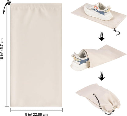 8 Pcs Single Shoe Bags for Travel - 18"X9" Packing Shoe Travel Bags for Suitcase, Shoes (Beige)