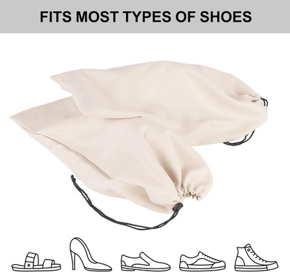 8 Pcs Single Shoe Bags for Travel - 18"X9" Packing Shoe Travel Bags for Suitcase, Shoes (Beige)