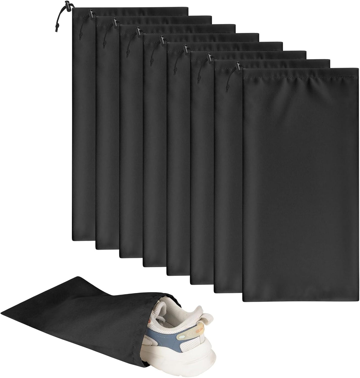 8 Pcs Single Shoe Bags for Travel - 18"X9" Packing Shoe Travel Bags for Suitcase, Shoes (Beige)