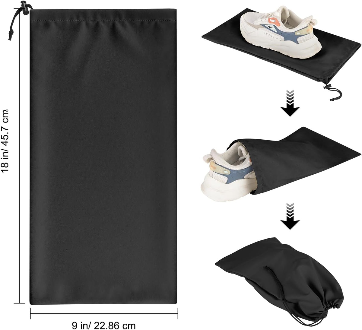 8 Pcs Single Shoe Bags for Travel - 18"X9" Packing Shoe Travel Bags for Suitcase, Shoes (Beige)