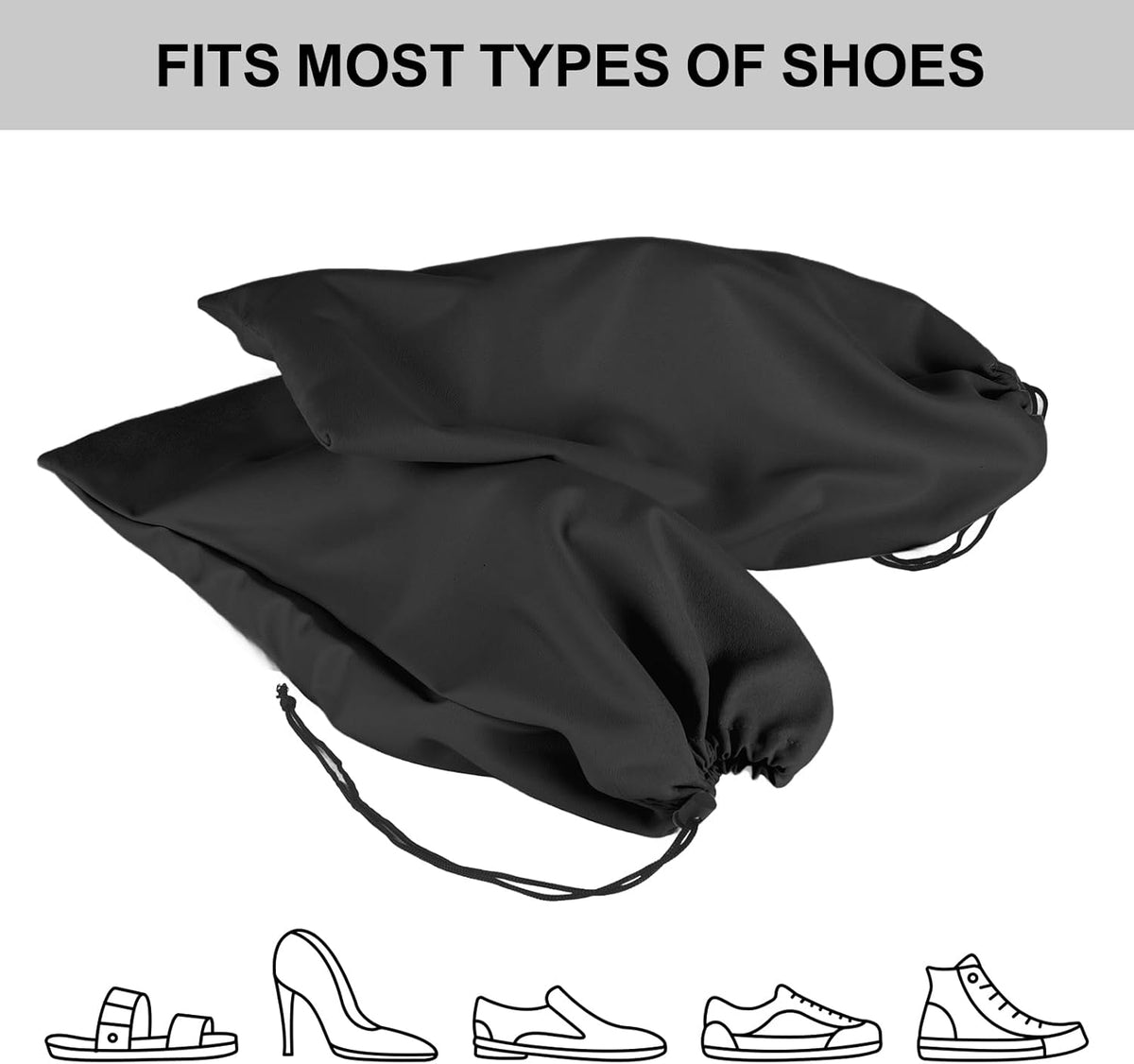 8 Pcs Single Shoe Bags for Travel - 18"X9" Packing Shoe Travel Bags for Suitcase, Shoes (Beige)