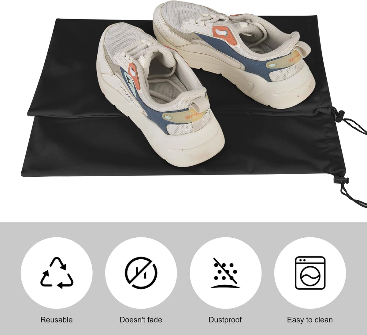 8 Pcs Single Shoe Bags for Travel - 18"X9" Packing Shoe Travel Bags for Suitcase, Shoes (Beige)