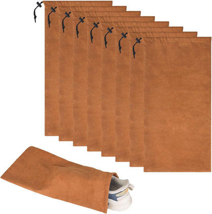 8 Pcs Single Shoe Bags for Travel - 18"X9" Packing Shoe Travel Bags for Suitcase, Shoes (Beige)