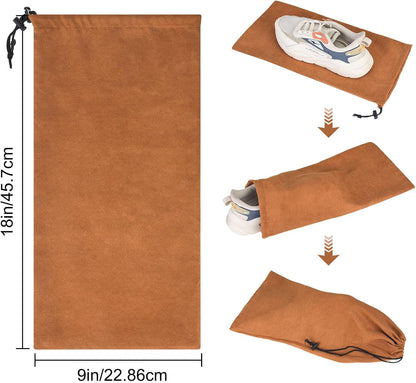 8 Pcs Single Shoe Bags for Travel - 18"X9" Packing Shoe Travel Bags for Suitcase, Shoes (Beige)