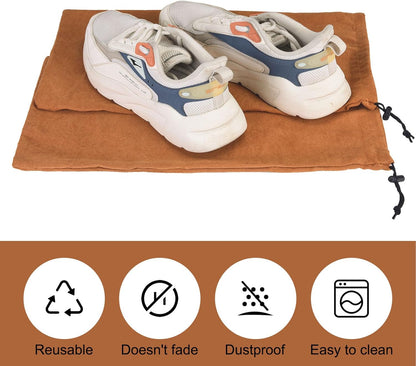 8 Pcs Single Shoe Bags for Travel - 18"X9" Packing Shoe Travel Bags for Suitcase, Shoes (Beige)