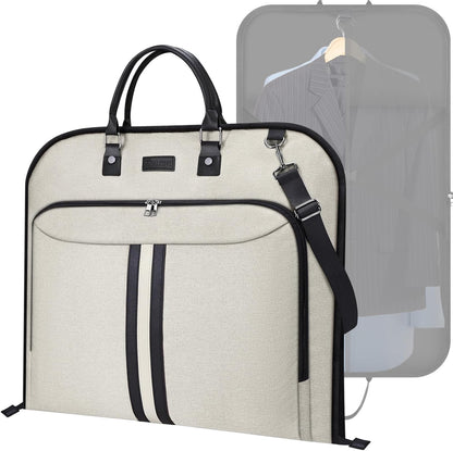 Travel Garment Bag, Travel Suit Bag for Men, Water Resistant Carry on Garment Bag for Hanging Clothes, Garment Duffel Bag for Travel Business (Pure Black-Convertible)