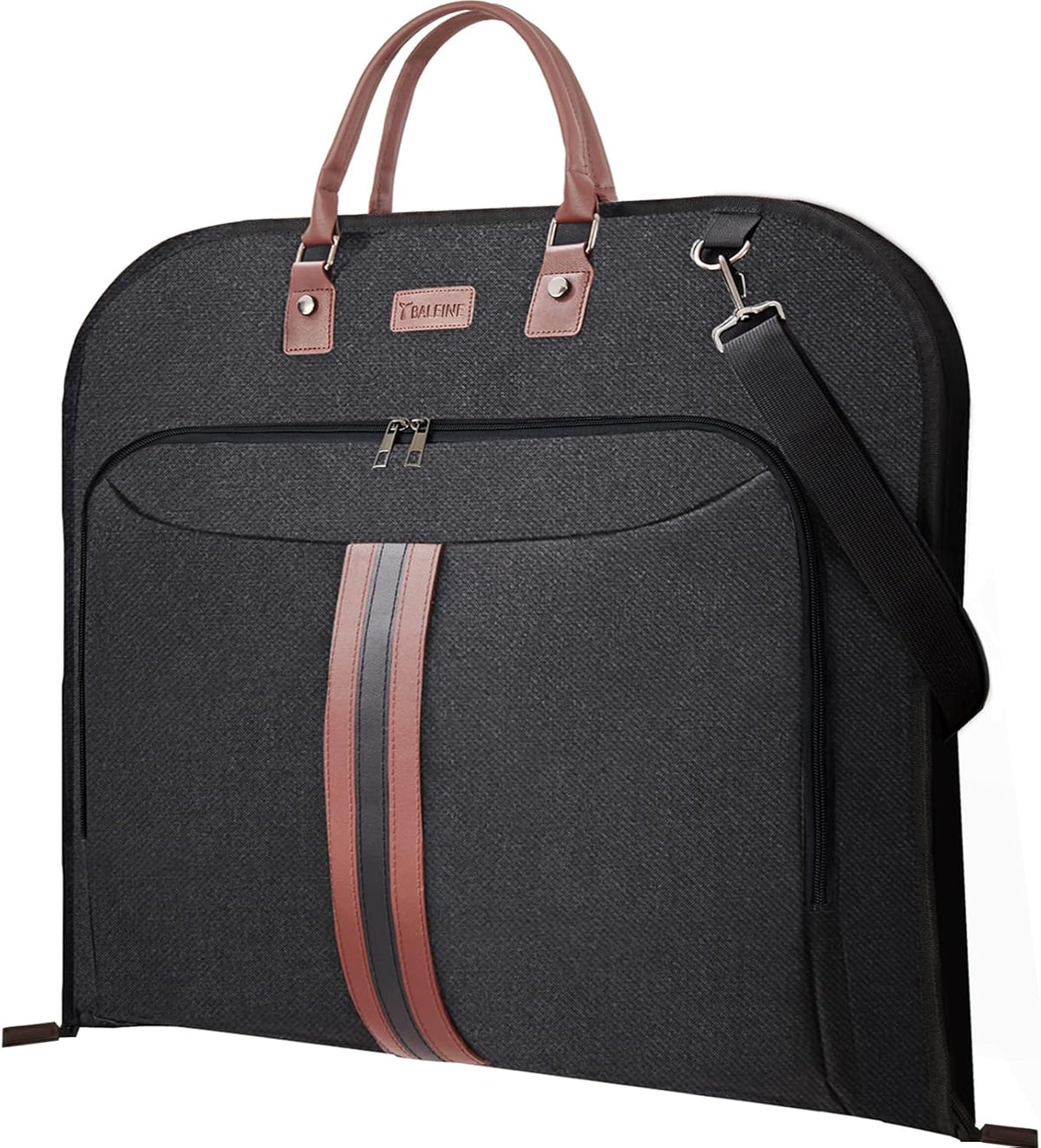 Travel Garment Bag, Travel Suit Bag for Men, Water Resistant Carry on Garment Bag for Hanging Clothes, Garment Duffel Bag for Travel Business (Pure Black-Convertible)