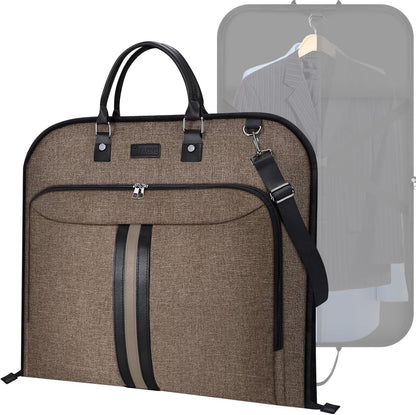 Travel Garment Bag, Travel Suit Bag for Men, Water Resistant Carry on Garment Bag for Hanging Clothes, Garment Duffel Bag for Travel Business (Pure Black-Convertible)