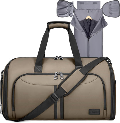 Travel Garment Bag, Travel Suit Bag for Men, Water Resistant Carry on Garment Bag for Hanging Clothes, Garment Duffel Bag for Travel Business (Pure Black-Convertible)