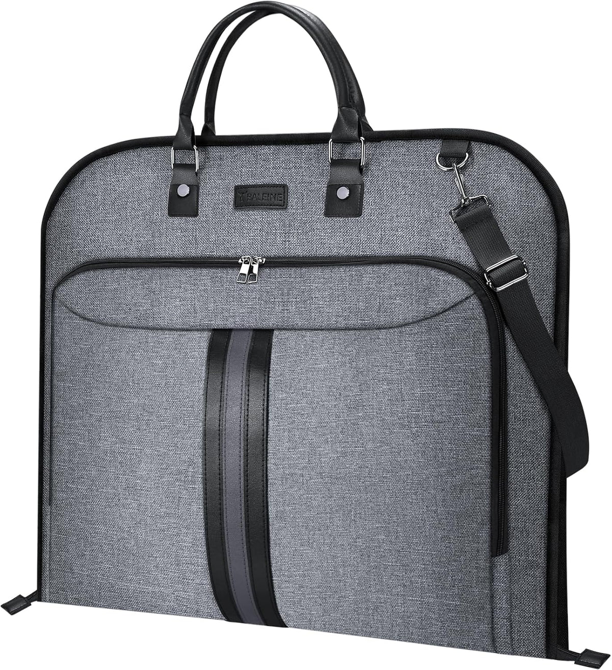 Travel Garment Bag, Travel Suit Bag for Men, Water Resistant Carry on Garment Bag for Hanging Clothes, Garment Duffel Bag for Travel Business (Pure Black-Convertible)