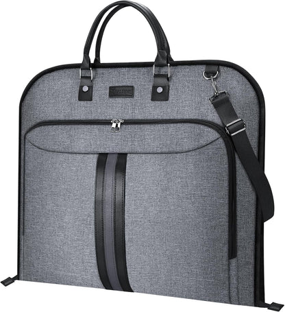 Travel Garment Bag, Travel Suit Bag for Men, Water Resistant Carry on Garment Bag for Hanging Clothes, Garment Duffel Bag for Travel Business (Pure Black-Convertible)