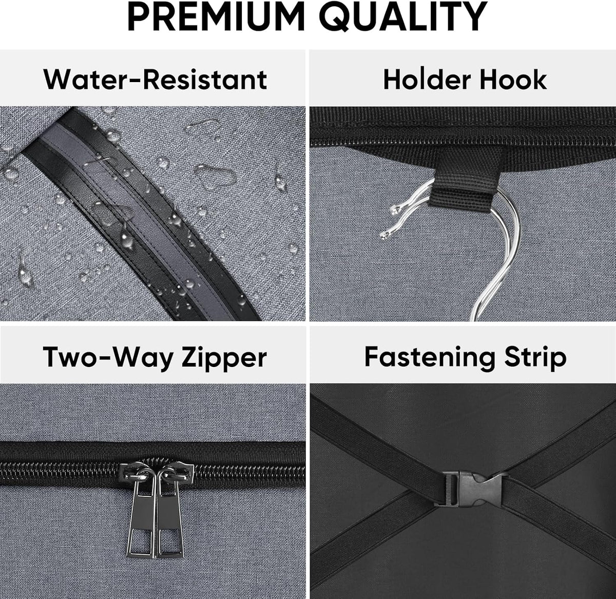 Travel Garment Bag, Travel Suit Bag for Men, Water Resistant Carry on Garment Bag for Hanging Clothes, Garment Duffel Bag for Travel Business (Pure Black-Convertible)