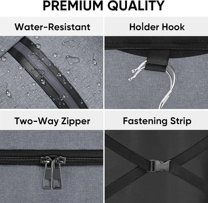Travel Garment Bag, Travel Suit Bag for Men, Water Resistant Carry on Garment Bag for Hanging Clothes, Garment Duffel Bag for Travel Business (Pure Black-Convertible)