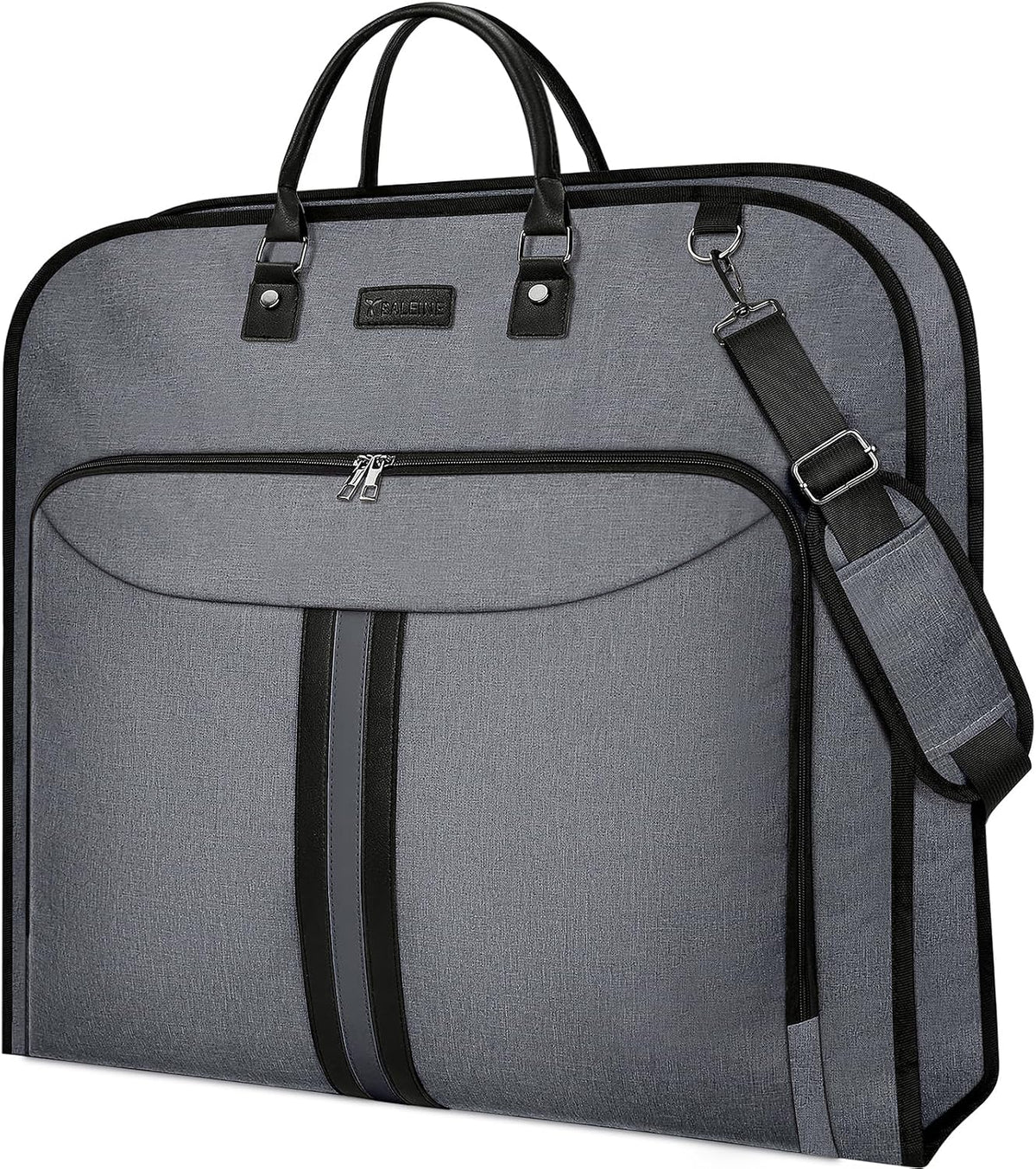 Travel Garment Bag, Travel Suit Bag for Men, Water Resistant Carry on Garment Bag for Hanging Clothes, Garment Duffel Bag for Travel Business (Pure Black-Convertible)