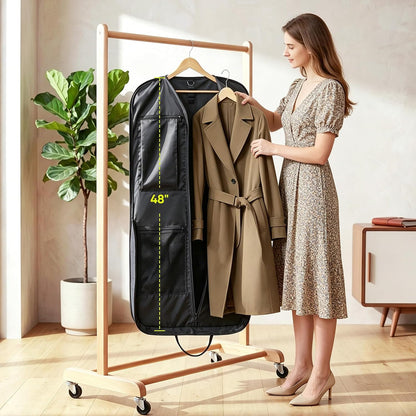 Travel Garment Bag, Travel Suit Bag for Men, Water Resistant Carry on Garment Bag for Hanging Clothes, Garment Duffel Bag for Travel Business (Pure Black-Convertible)