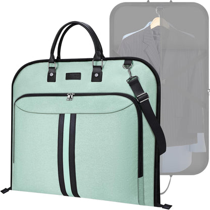 Travel Garment Bag, Travel Suit Bag for Men, Water Resistant Carry on Garment Bag for Hanging Clothes, Garment Duffel Bag for Travel Business (Pure Black-Convertible)