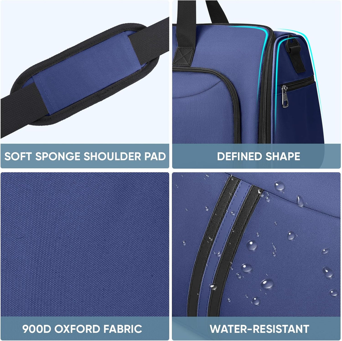 Travel Garment Bag, Travel Suit Bag for Men, Water Resistant Carry on Garment Bag for Hanging Clothes, Garment Duffel Bag for Travel Business (Pure Black-Convertible)